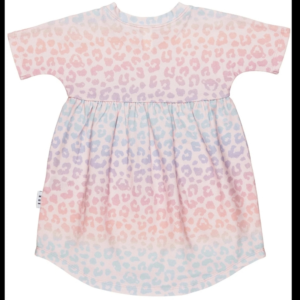 Huxbaby Rainbow Swril Dress. Pink print. Size 6-12 months